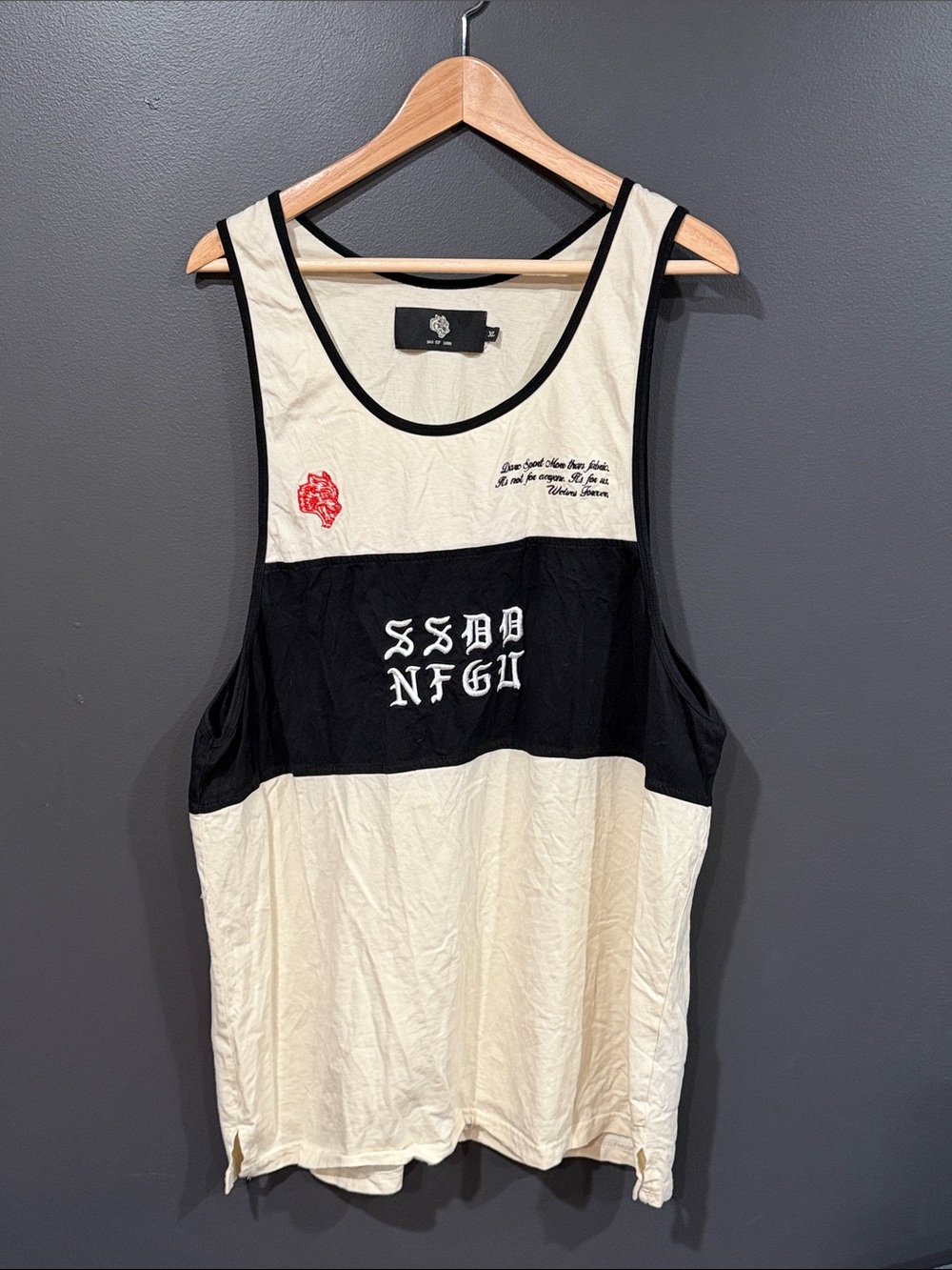 Darc Sport Black & Cream Men’s Tank with Bold Chest Panel